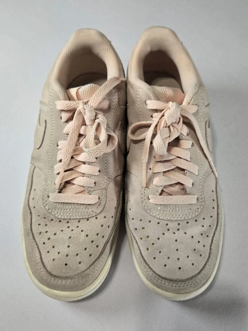 Nike Court Vision Low Women's 6.5 Orange Pearl Suede Sneakers DH0253-800